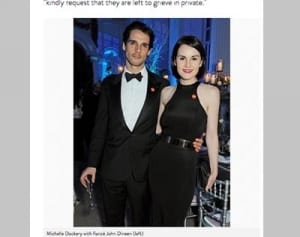 『ダウントン・アビー』ミシェル・ドッカリーの婚約者が34歳で死去