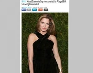 スーパーモデルのステファニー・シーモアが飲酒運転で逮捕