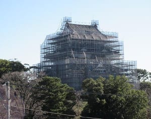 改修中の小田原城見てみて　見学会は３月６日