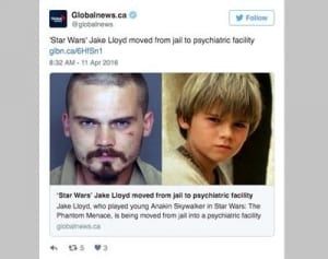 『スター・ウォーズ』アナキン役俳優、統合失調症の悪化で刑務所から療養所へ