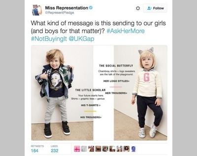 Gap Kidsの広告が「女性蔑視」で炎上