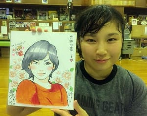 土性沙羅「パワーに変わった」金メダル叶えた願掛け似顔絵