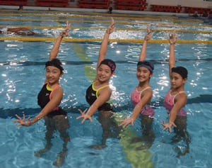 沖縄のシンクロ4人娘は小中生 小6玉城､九州2位