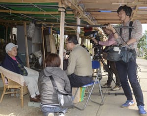 87歳島袋さん「子が犠牲に」韓国TV取材 辺野古阻止思い　