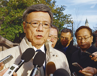 沖縄県知事、”権限行使”を強調ー辺野古阻止へ米要請開始