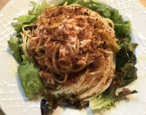 第143飯「サーモンのホイル焼きパスタ」