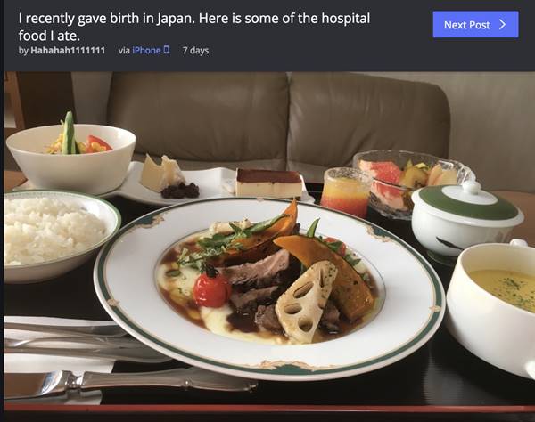 日本の産院の入院食に世界中から驚きと羨望の声「ホテルで産んだの？」