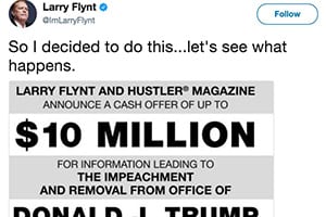 「トランプを弾劾できる情報に11億円」　ポルノ誌の大物が懸賞金