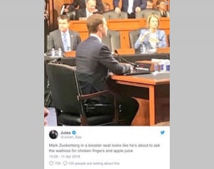 ザッカーバーグ氏、公聴会でのチェアクッション使用に注目集まる