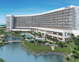 ヒルトンホテル1棟着工　本部町瀬底　20・21年開業　残る1棟も年内に