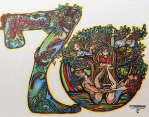 「ガジュマルのように」　後輩、母校に贈ったメッセージとイラスト　元SPEEDのHITOEさんが寄贈　東風平中70周年祝う