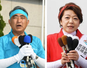 屋良、島尻氏 一騎打ち　衆院3区補選告示　辺野古、振興争点に
