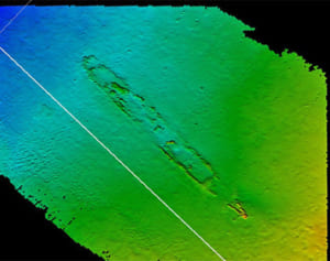 謎の沈没船が那覇の海底に　戦時中に撃沈された特設砲艦か　トンネル建設地で発見し移動