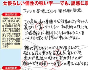 謝罪文を筆跡診断「沢尻エリカは流されやすいが天性の女優」