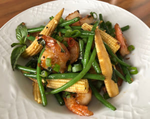 エビと野菜のバジル炒め（辻仁成「ムスコ飯」第270飯レシピ）