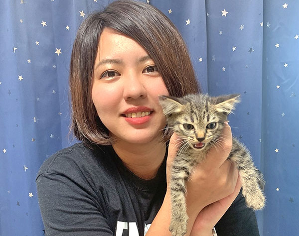 側溝に子猫、近づく台風…9時間の救出劇　那覇の会社員奮闘