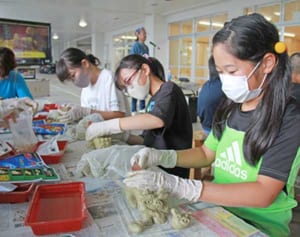 首里城の瓦をシーサーに　小学生が再建へ願い込め　運動場の砂も材料