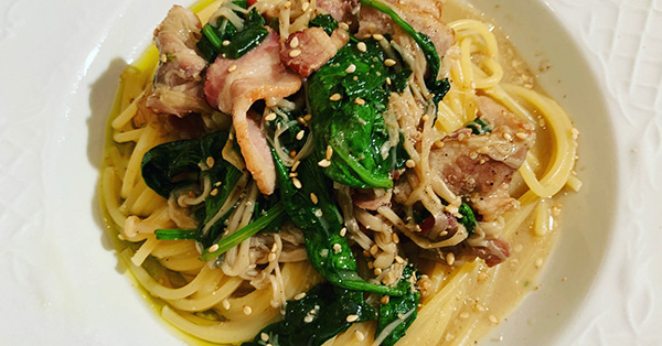 エノキのオイルパスタ 辻仁成 ムスコ飯 第284飯レシピ 女性自身