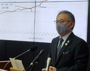 沖縄知事「強い措置検討も」コロナ2月の3倍ペース　68人感染発表
