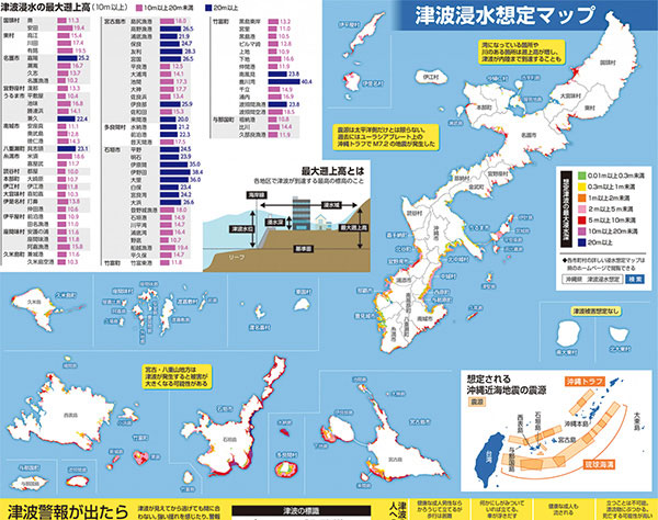 最大級の津波なら沖縄県面積の1割が浸水　県、浸水の区域などを予想　範囲拡大の可能性も
