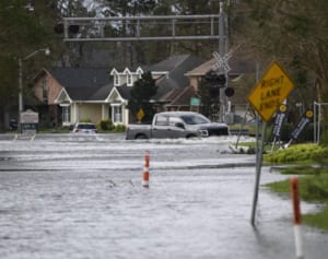 ハリケーンで冠水した地域で男性がワニに襲われ行方不明に