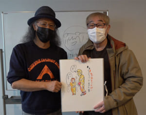 ついに完成！　蛭子さん“最後の絵画展”最初の一枚「東京に負けた男」