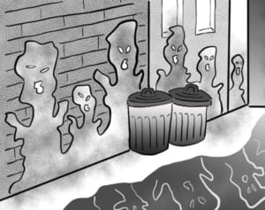 【ポップな心霊論】「その通りのほうを振り返ると、黒い影がうごめいていて…」