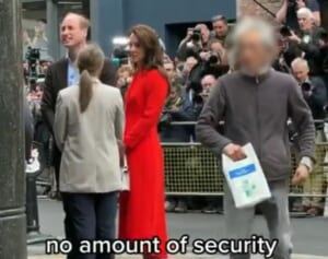 「警備いい加減」「危険過ぎる」ウィリアム皇太子夫妻の背後を“謎の一般人”が通り過ぎる動画にネット騒然