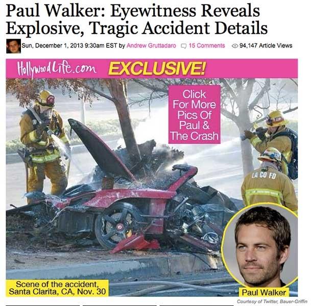 ポール ウォーカー 衝撃の事故死 死の瞬間を目撃者が証言 女性自身